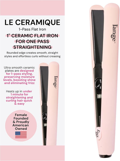Le Ceramique 1-Pass Flat Iron Hair Straightener | Fast Heating Ceramic Flat Iron | Best Hot Tools Professional Hair