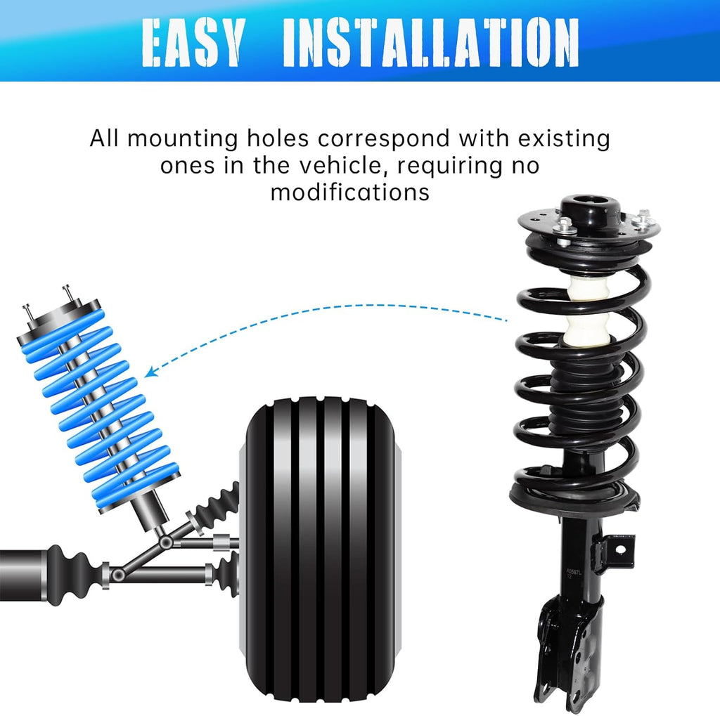 Front Pair Struts Assembly w/Coil Spring, 272526 272527