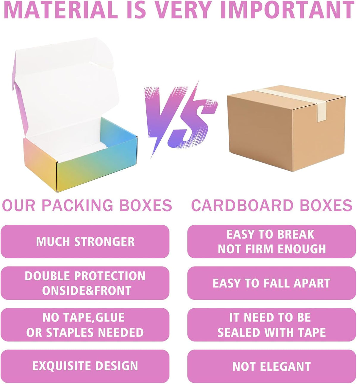 Shipping Boxes Small 6x4x2", 50 Pack Colorful Cardboard Mailer Boxes, Mailing Boxes for Packaging Small Business