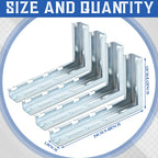 Zonon 4 Pcs 8" L Bracket for Wire Mesh Cable Tray, Wall Mount Zinc Plated