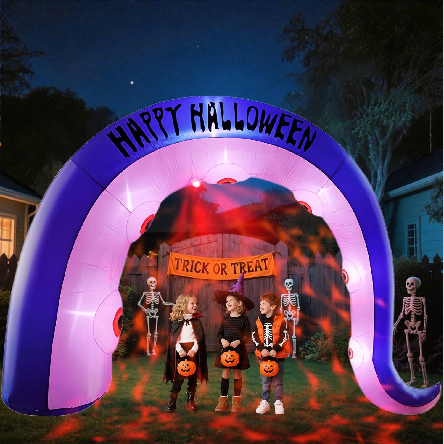 Giant 12FT Long Halloween Inflatables Octopus Arch Outdoor Decorations Blow up Yard Sea Monster Octopus Tenacle