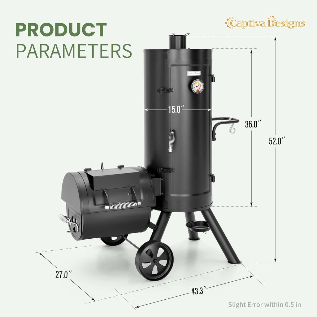 Vertical Charcoal Smoker Grill Extra Large Barbecue Grill