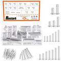 51Pcs 18 Sizes M5 M6 M8 M10 M12 Flat Head Single Hole Clevis Pins Assortment Kit Flat Head Fastener Pins T Shape Round Pin Link Hinge Pin Single Hole Clevis Pin for Auto
