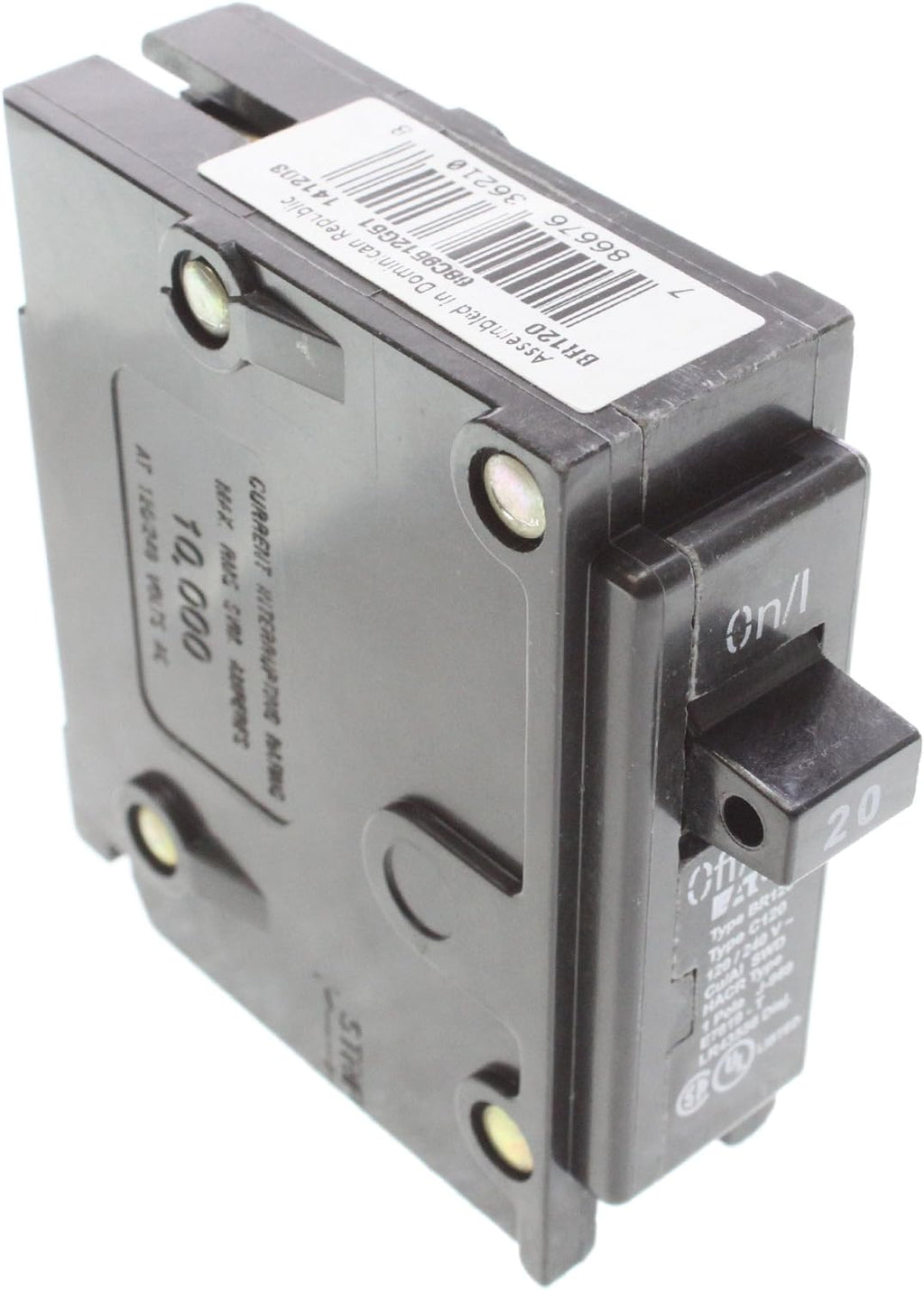 Eaton Cutler-Hammer BR120 Interchangeable Circuit Breaker, 20A, (10-Pack),Black