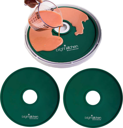 2 Edge Fruit Leather Silicone Dehydrator Sheets for Nesco Round Dehydrators Lip Mold Hold Batter Liquid Fruit Roll Up