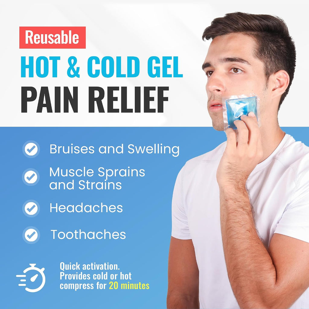 Reusable Ice Packs Compact 3 x 3 inches, Soft Cooling Pack, 6 Pack