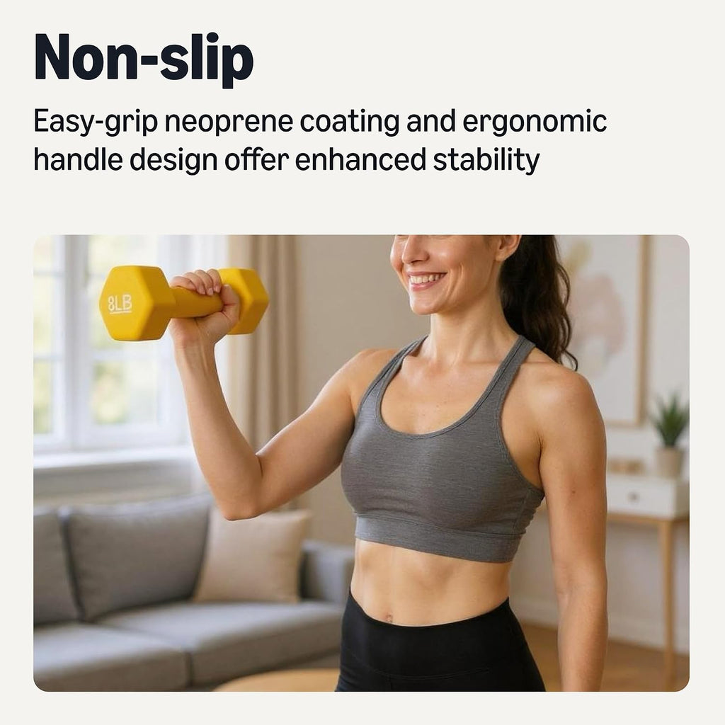 Neoprene Dumbbell Hand Weights for Exercise and Muscle Toning