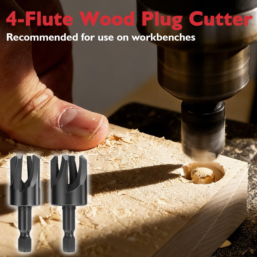 15 Pcs Wood Countersink Drill Bit Set with Depth Stop Storage Case