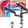Dual Monitor Stand for 2 Screens up to 32 inch, Vertical Stacked Dual Monitor Mount, Full Motion Adjustable Tall