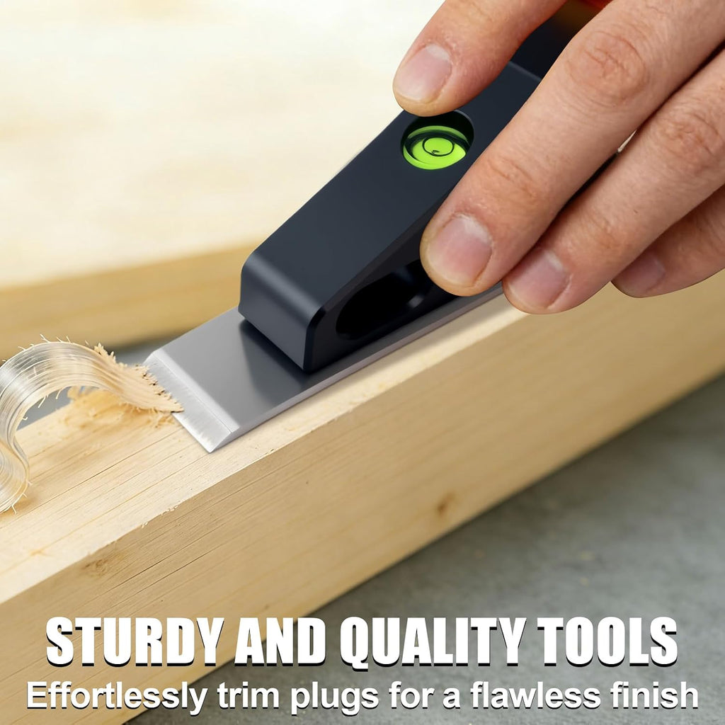 Block Plane with Built-in Level – Durable Hand Planer & Wood Plane – Precision Chisel Plane with Hardened Flat Blade