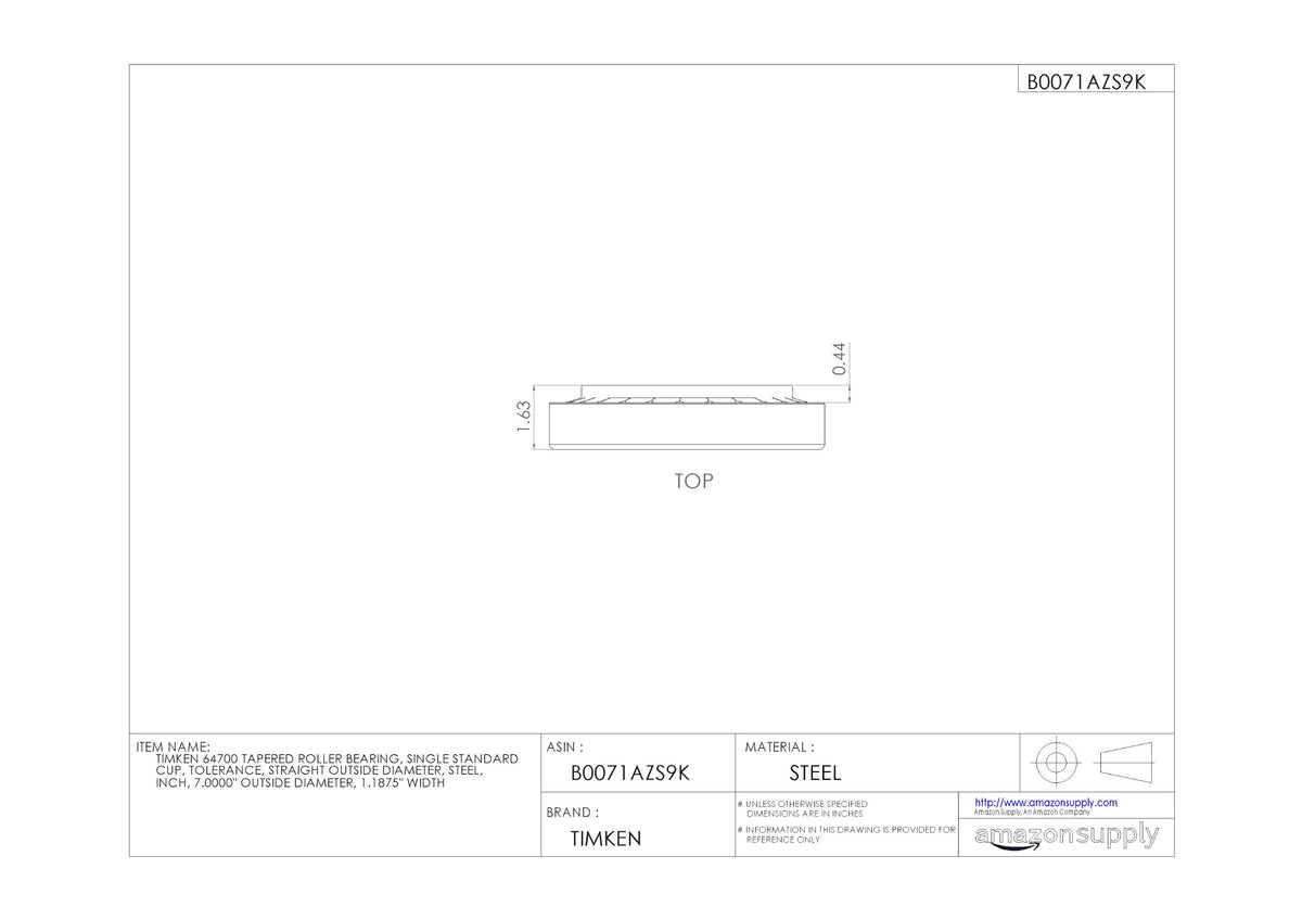 Timken Tapered Roller Bearing Cup - 64700