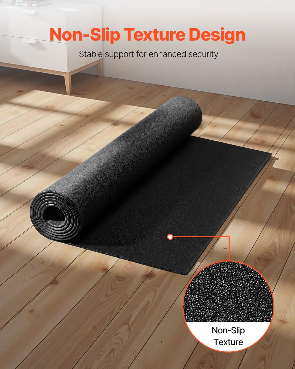 Treadmill Mat for Carpet Floor, Exercise Equipment Mat for Treadmills, Stationary & Recumbent Bikes, High Density PVC