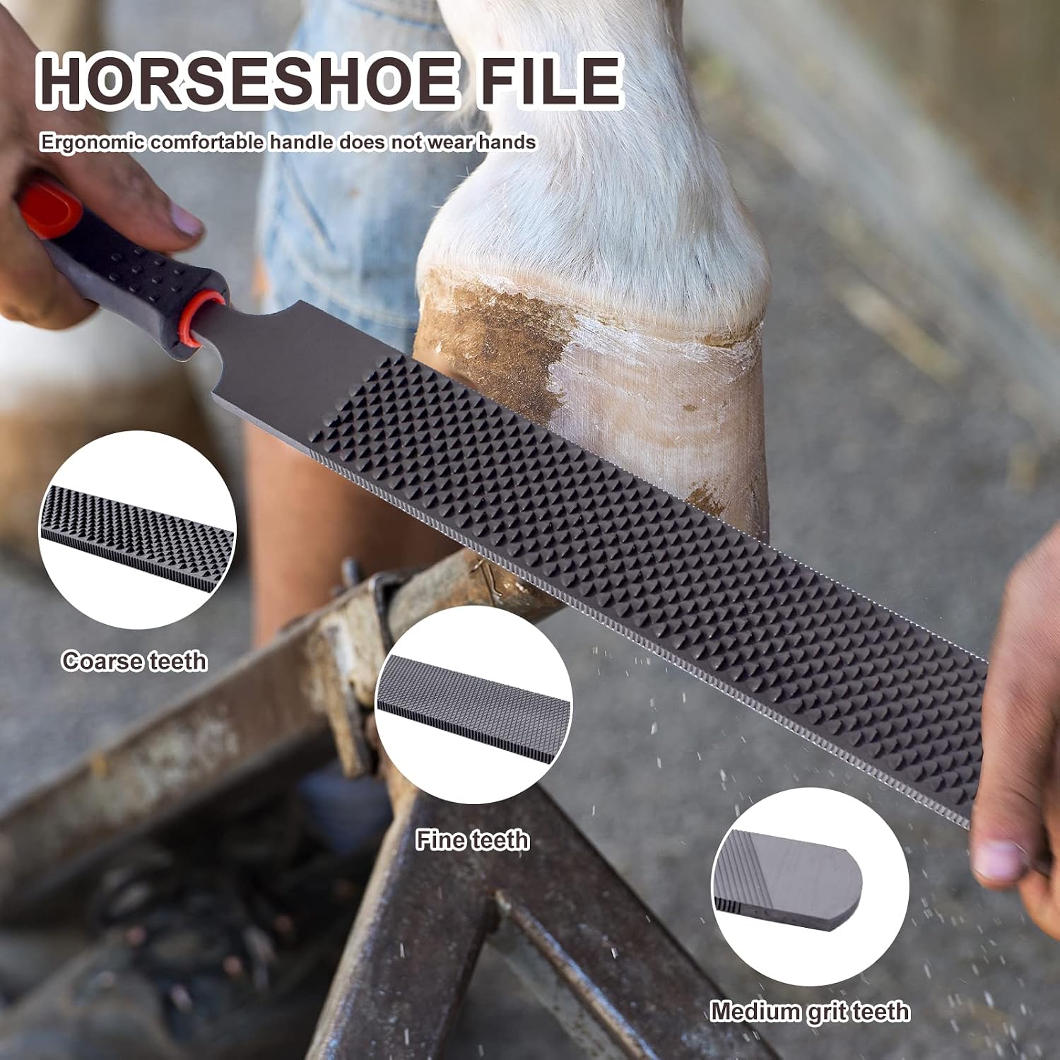 14 inch Horse Farrier Tool Kits - 6Pcs Professional Hoof Trimming Farrier Tools, Can Easily Trim the Hooves of