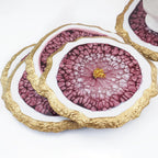 Resin Coaster Molds Silicone,4 Pcs Geode Irregular Edge Epoxy Coaster Molds for DIY Custom Coasters Resin Crafts Home