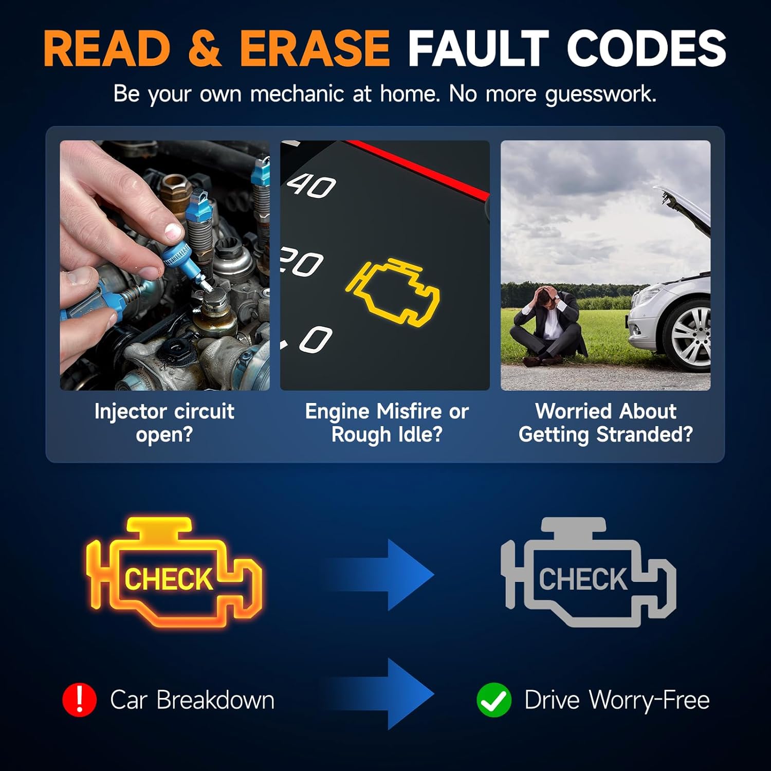 NT301 OBD2 Scanner Live Data Professional Mechanic OBDII Diagnostic Code Reader Tool for Check Engine Light