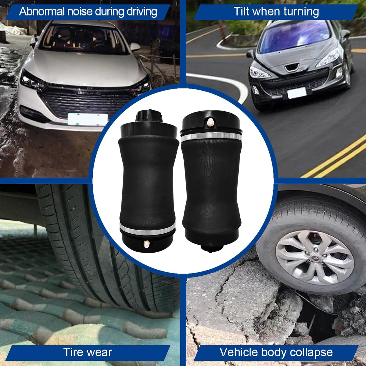 Rear Air Spring kit Air Suspension Bags for Jeep Grand Cherokee 2011 2012 2013 2014 2015, OE 68029912AE 68029911AB Pair Left & Right