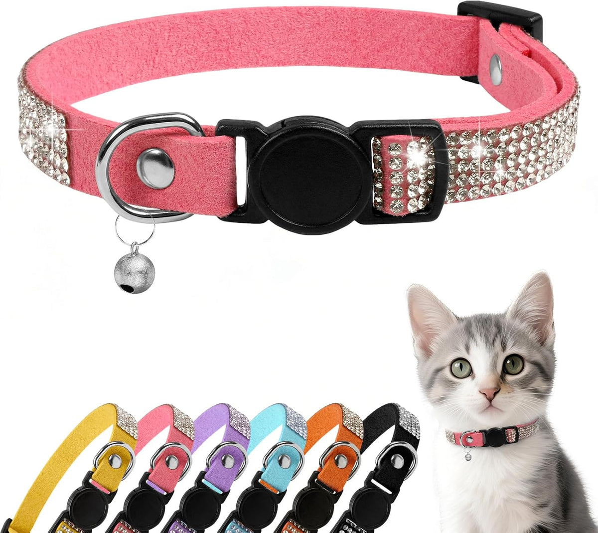 Rhinestone Cat Collar Breakaway (Pink)