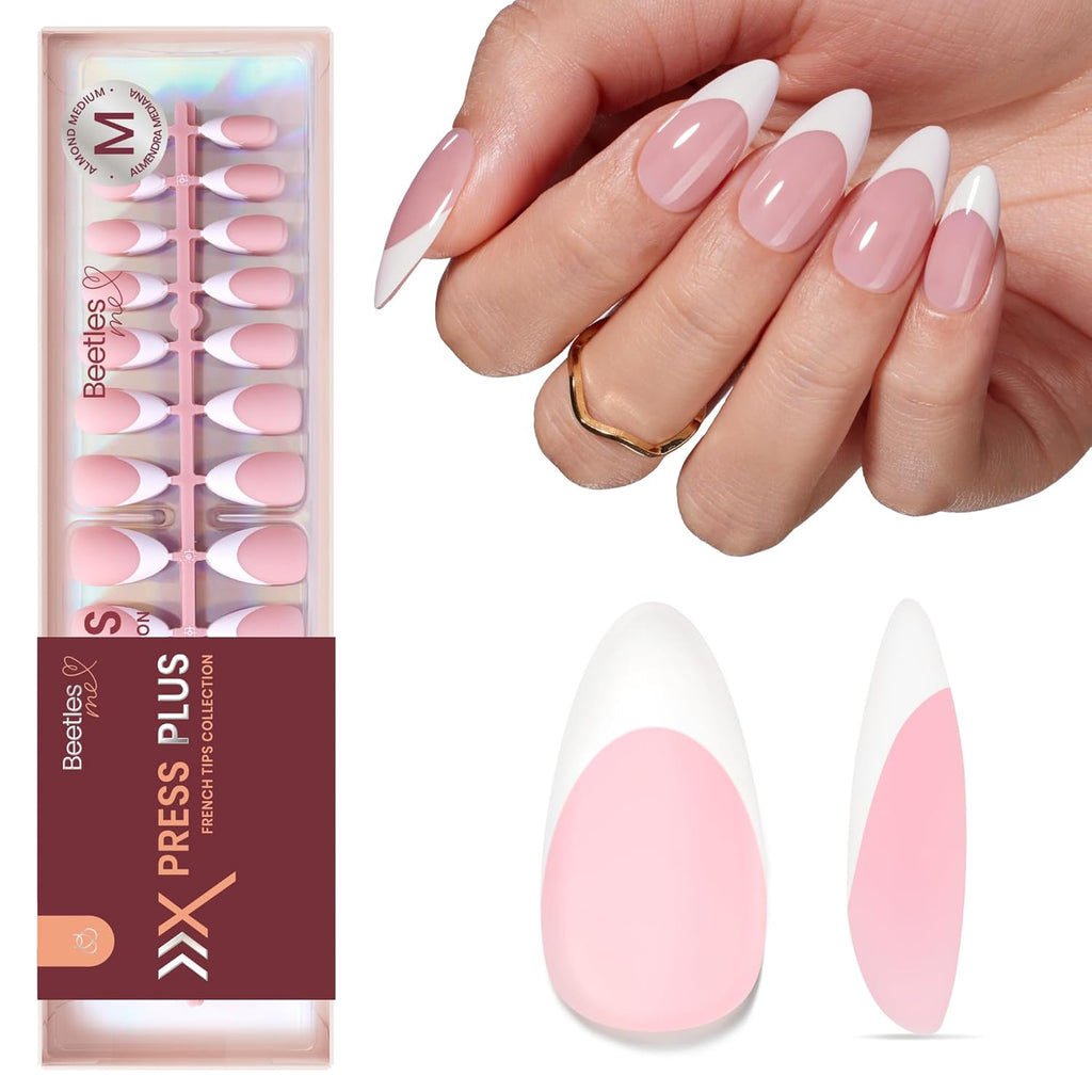 Beetles French Tips Press On Nails- 210 Pcs Medium Almond Nails