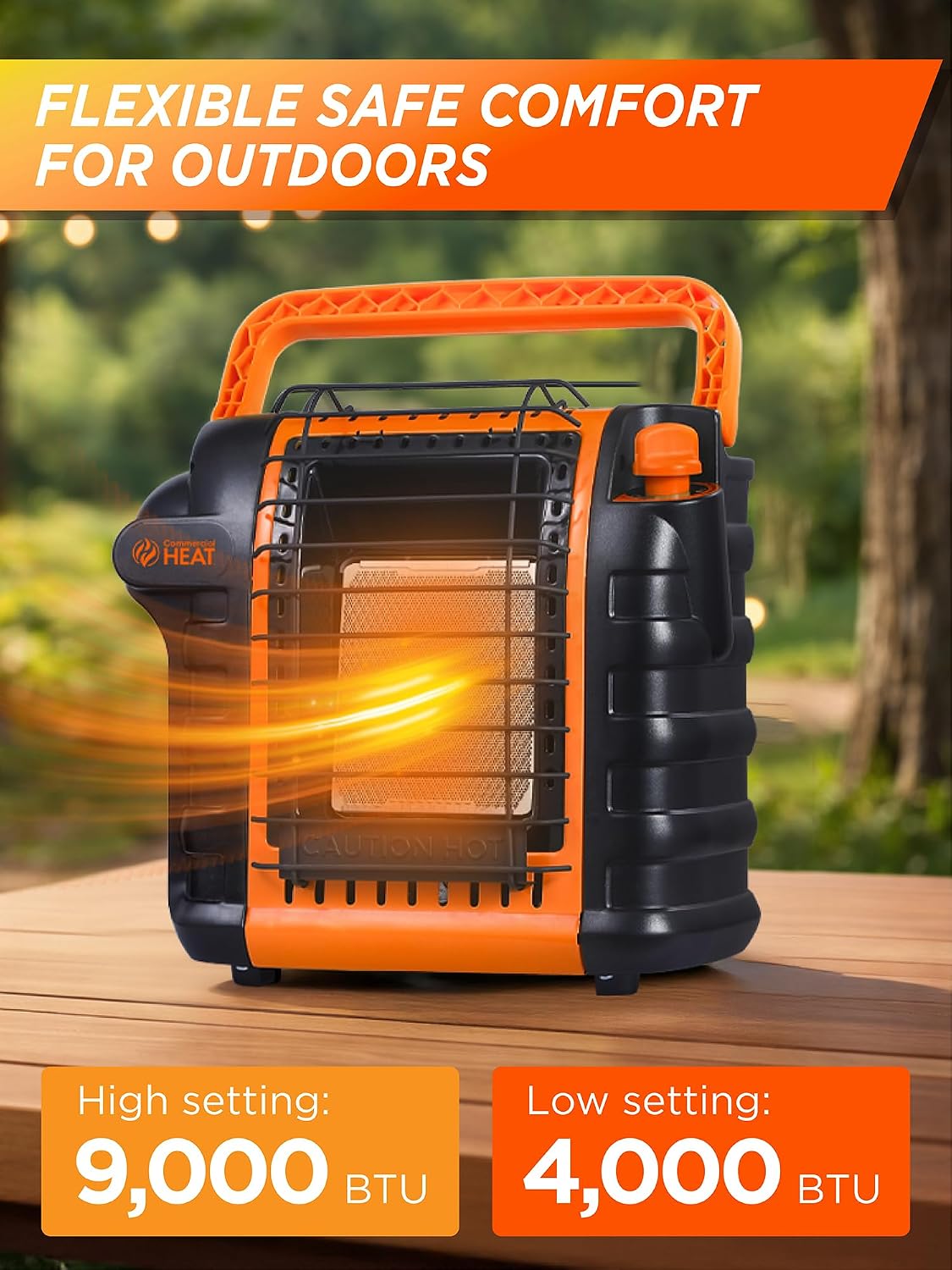 9000 BTU Outdoor Portable Propane Heater, CHP9000O, Orange