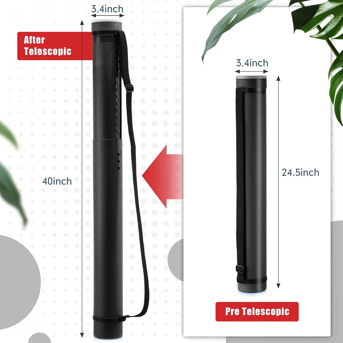 6 Pcs Expandable Poster Tubes Bulk,, Black, White