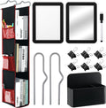 5 Pcs 3 Shelf Hanging Locker Organizer Adjustable School Locker Shelf with Magnetic Pen Holder Magnetic Mirror