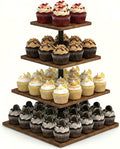 Wooden 4 Tier Cupcake Stand for 50 Cupcakes,Cupcake Holder,Cupcake Tower,Tiered Tray Stand for Birthday Bar Décor
