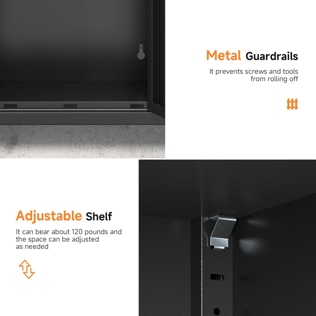 26" H Garage Wall Cabinet with Lockable Doors and Adjustable Shelf
