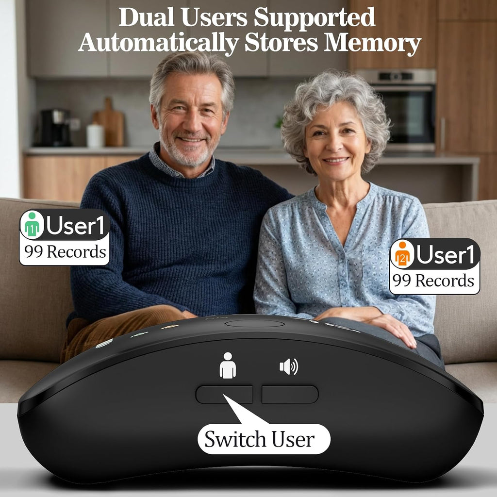 Wrist Blood Pressure Monitor for Home Use - Dual User Memory 99×2-Black