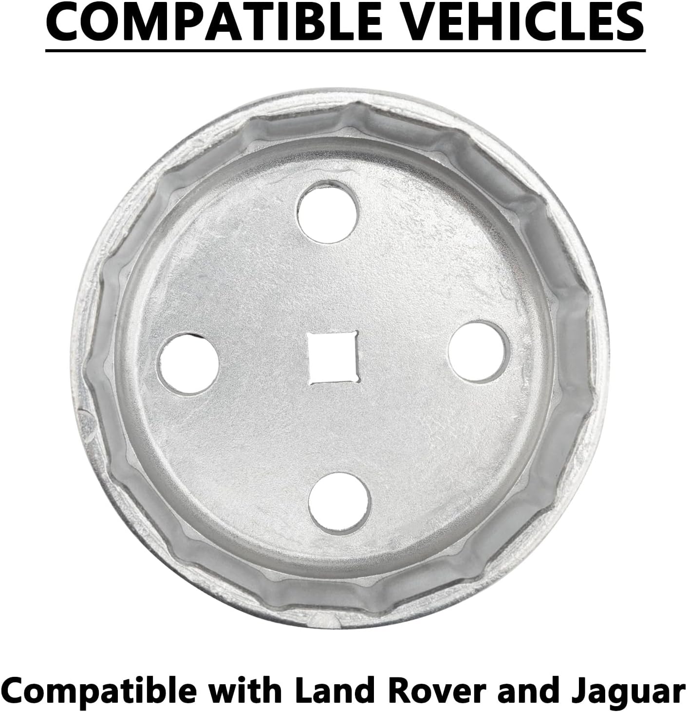 Heavy Duty 90.2mm 15Flutes Oil Filter Wrench Compatible with Land Rover and Jaguar - Fits 3.0L & 5.0L Gas Engines
