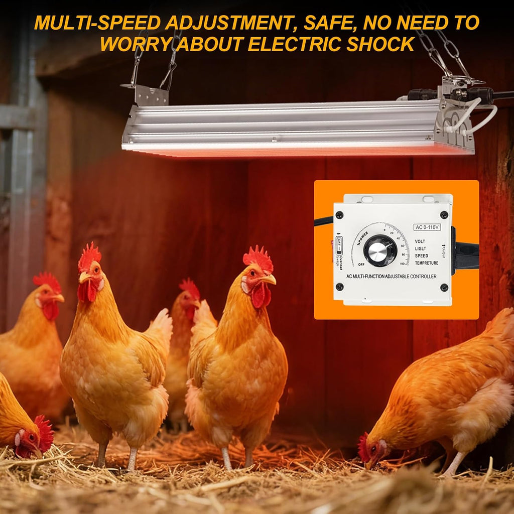 Safe Chicken Coop Heater 600W Adjustable Thermostat