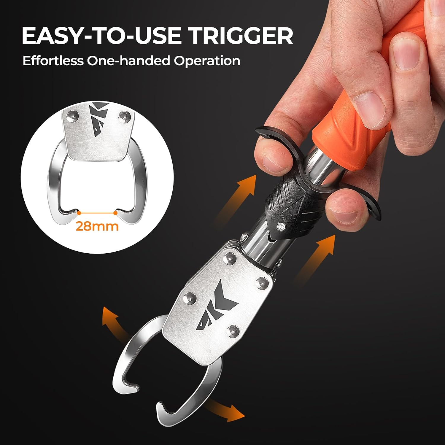 Paradox 9" Fish Lip Gripper, Fishing Accessories for Men | 420 Stainless Steel, Weight Capacity 33 lb, Non-Slip