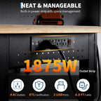 60 * 22 Garage Work Bench with Storage, Pegboard & Power Strip