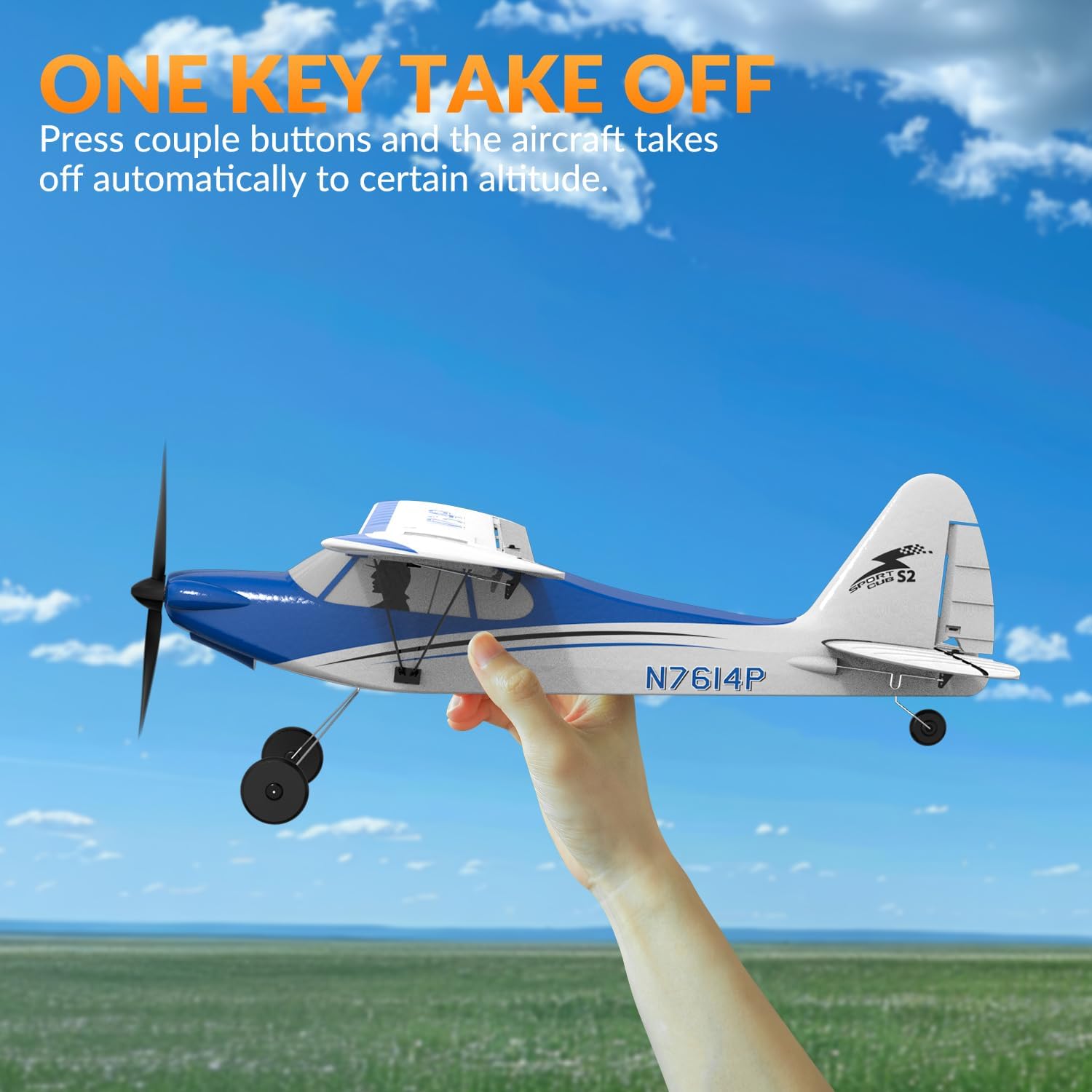 RC Plane, 4CH Remote Control Airplane for Beginners & Adults | Sport Cub Trainer RTF, Prop Saver, 6-Axis Gyro