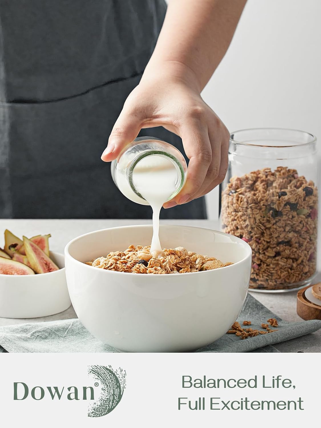 Deep Bowls, 30oz Large Soup Bowls, Ceramic Cereal Bowls Set of 4