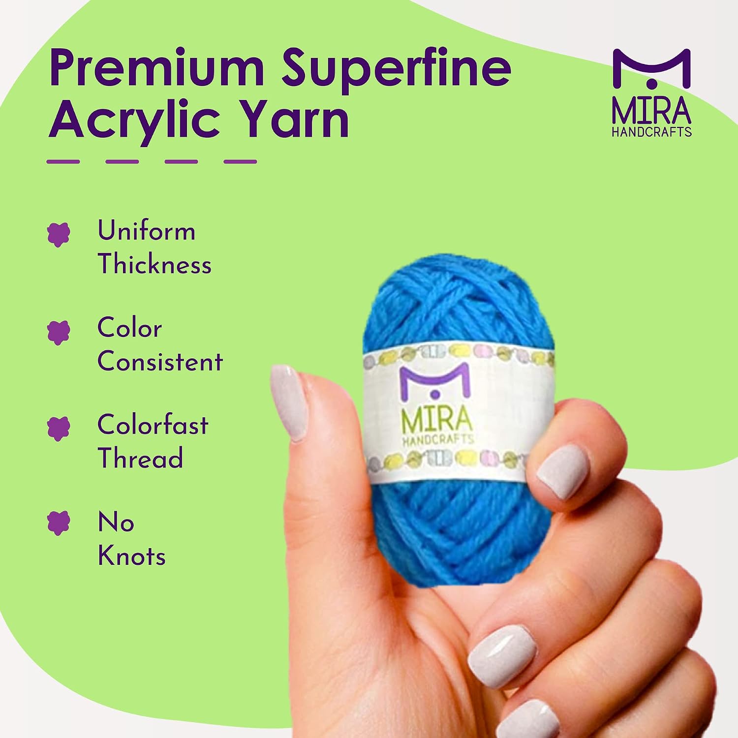 Crochet and Knitting Starter Kit for Colorful Arts and Crafts - 24 Yarn Skeins with 525 Yards of Multicolored Thread