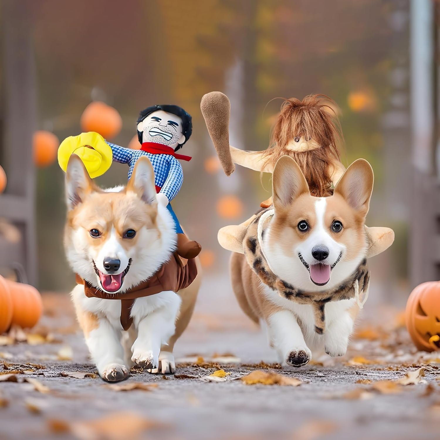 Dog Halloween Costume Funny Dog Cowboy Riding Costume Pet Costume Cat Suit Cowboy Rider Style for Small Medium Large