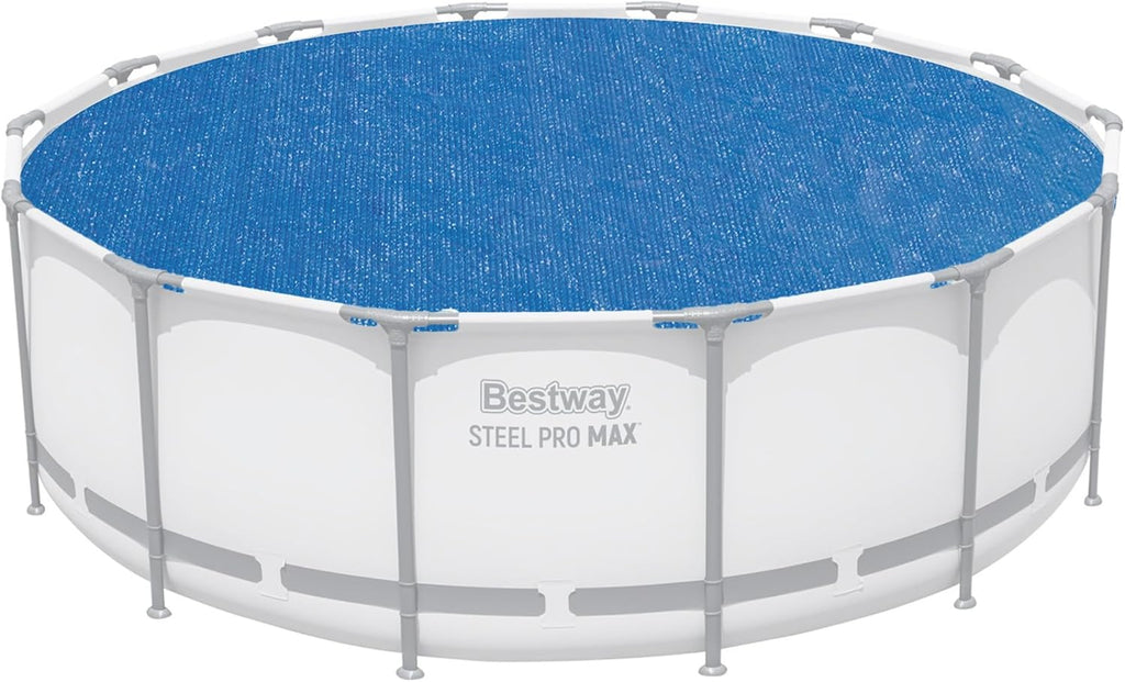 Round Solar Pool Cover for 18' Above Ground Pool - Frame and Steel Wall Models, Solar Heating Protector with Outdoor