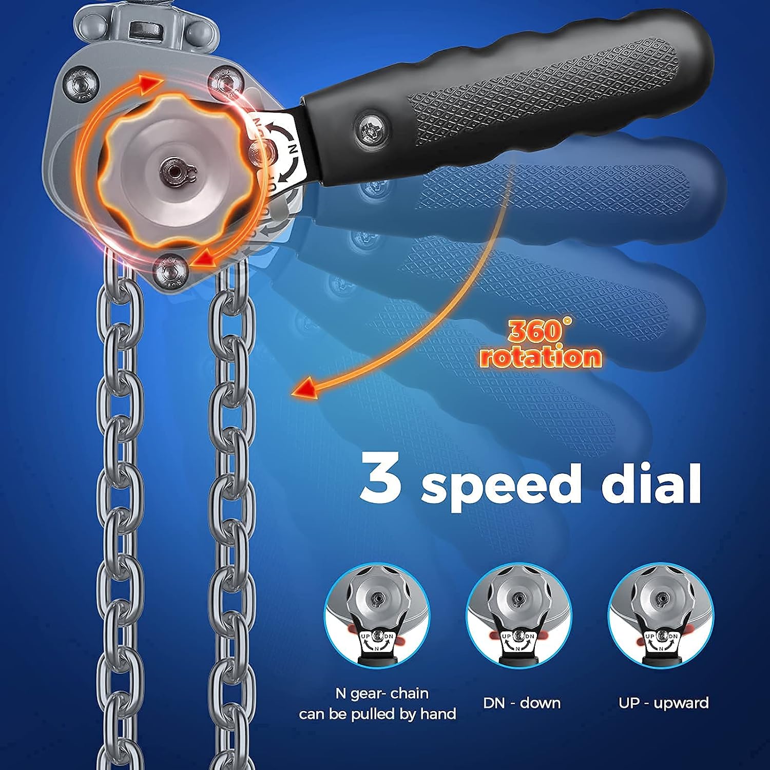 Mini Lever Chain Hoist,0.5 Ton/1100LBS 10FT Manual Come Along Puller | Aluminum Alloy Body with G80 Chain, Equipped