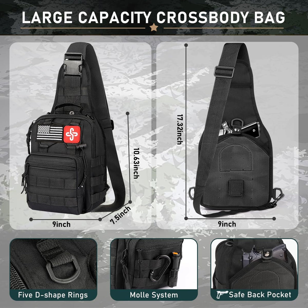 Survival Kit, 262Pcs Survival Gear and Supplies with First Aid Kit Pouch and Crossbody Bag, Emergency Kit with Tent