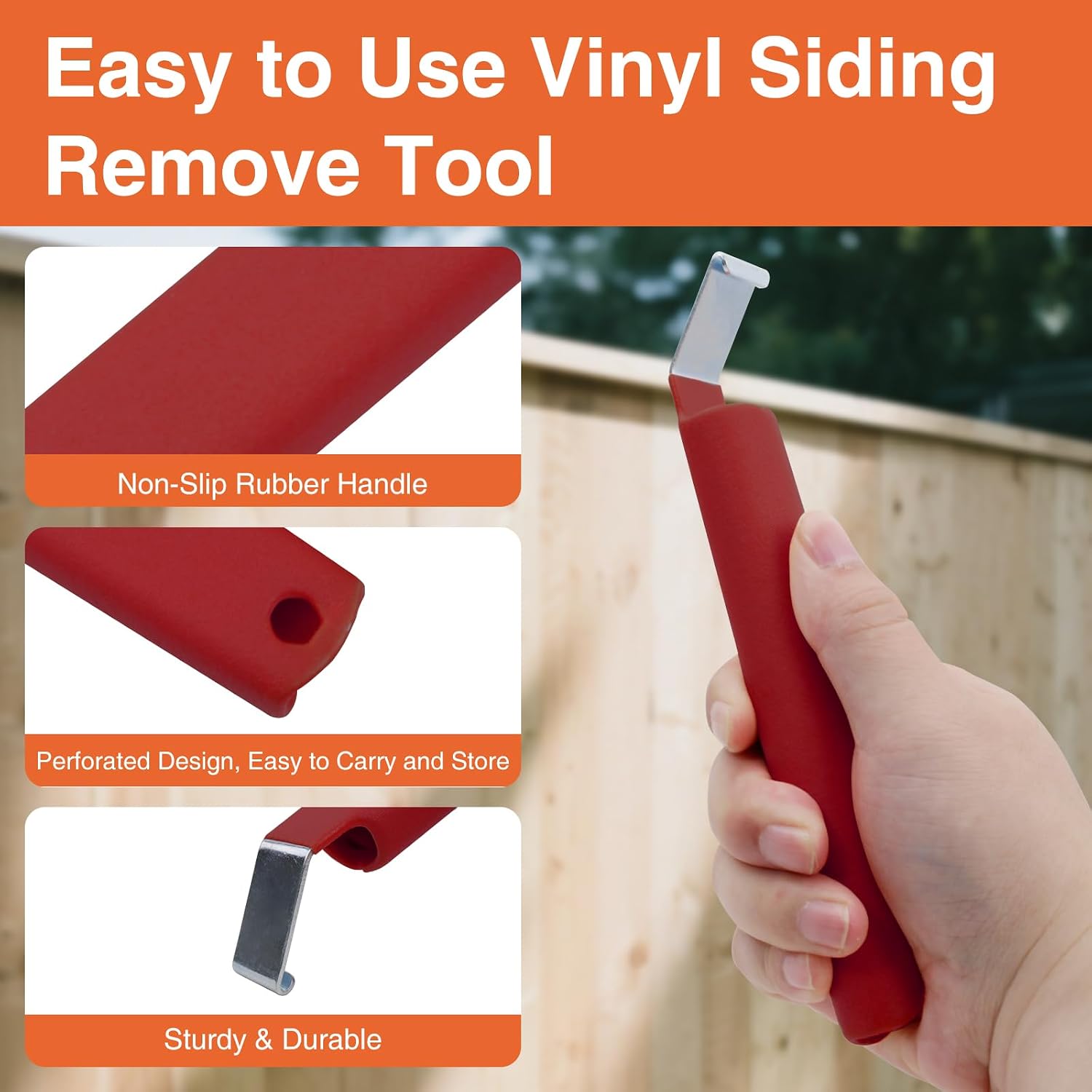Vinyl Siding Removal Tool with Extra Long Handle, 7" Steel Blade Vinyl Installation and Removal Tool for Installation