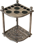 Pool Cue Rack Hold up to 8 Sticks & Billiard Accessories. Floor Stand Pool Cue Stick Holder Made of 100% Solid