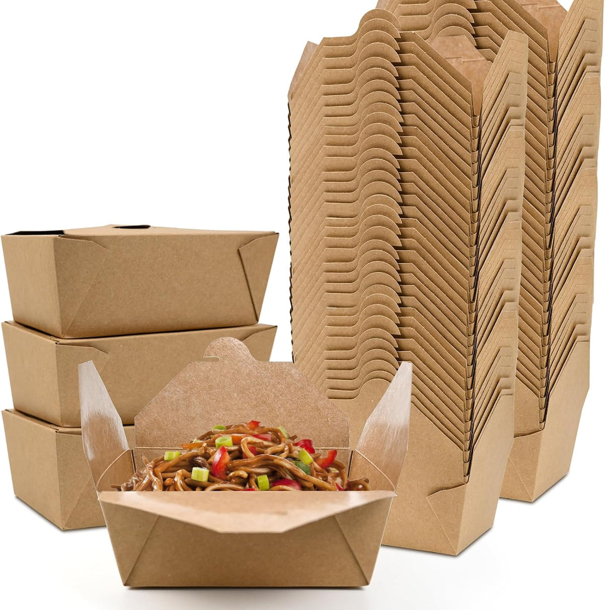 300 Pack 45 oz Kraft Paper Takeout Food Containers