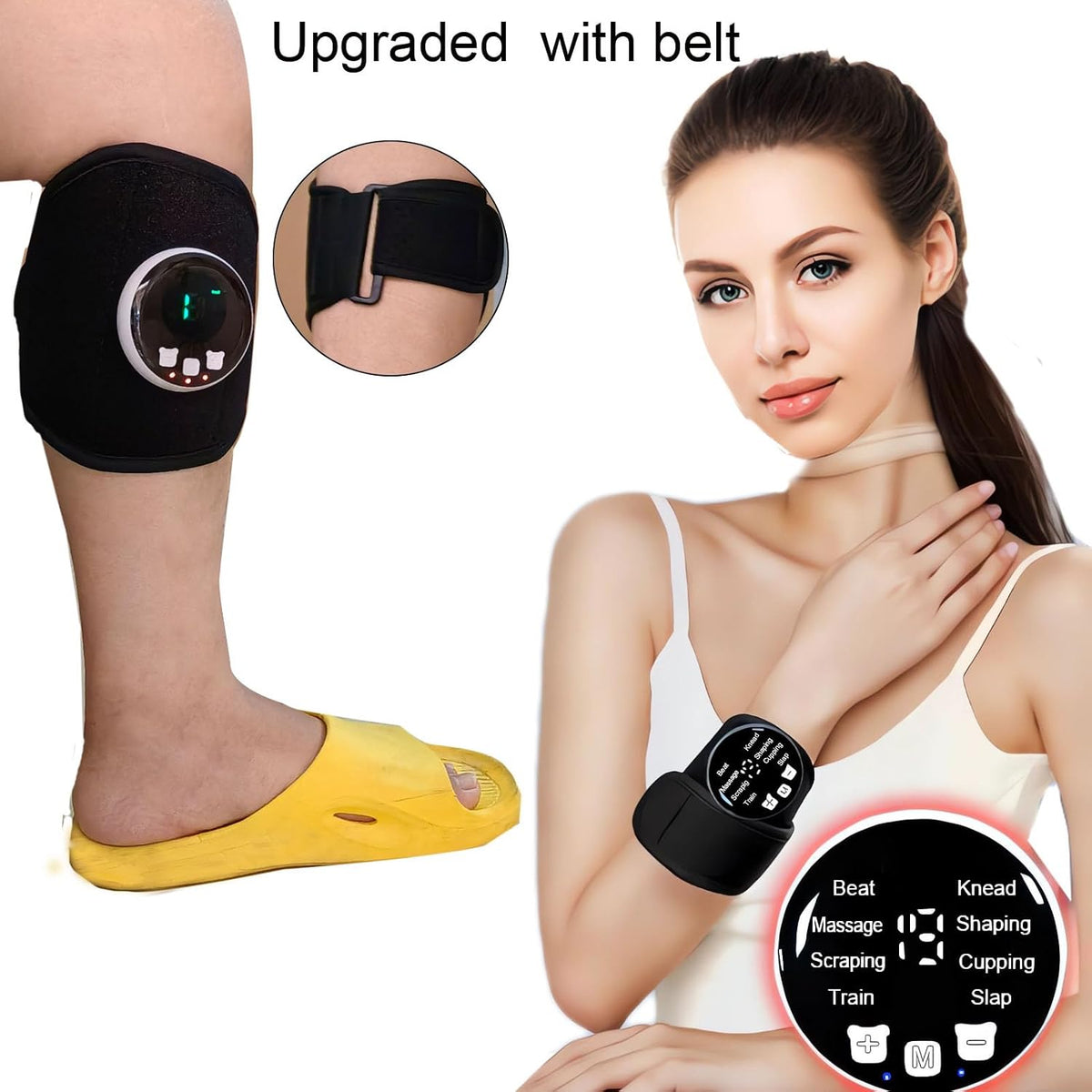 Tens Unit EMS Muscle Stimulator Stimulation Pain Relief Rechargeable Back Shoulder Massager with 2 Big Pads