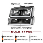 4pcs LED DRL for 2003-2006 Chevy Silverado Headlight Assembly