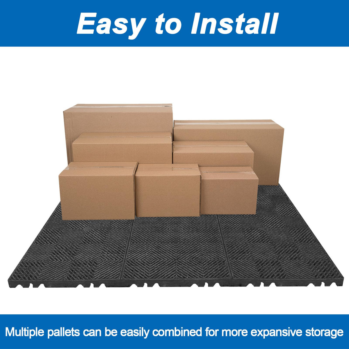 Plastic Pallets, Lightweight Moisture-Proof Waterproof Floor Pallet, Breathable Grid Ventilation Storage Pad