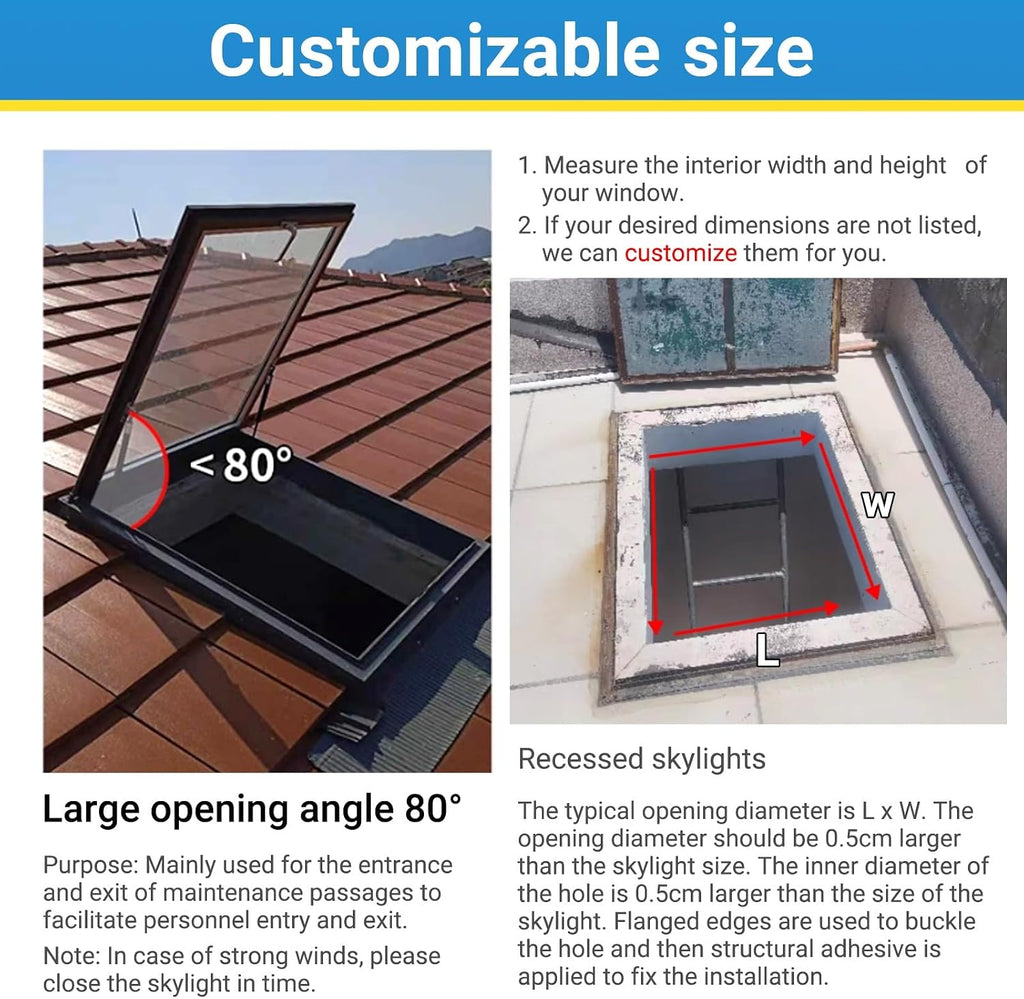 Skylights & Roof Windows,Customizable Skylight Roof Window,Sloped Flat Roof Lighting Well Window,Good