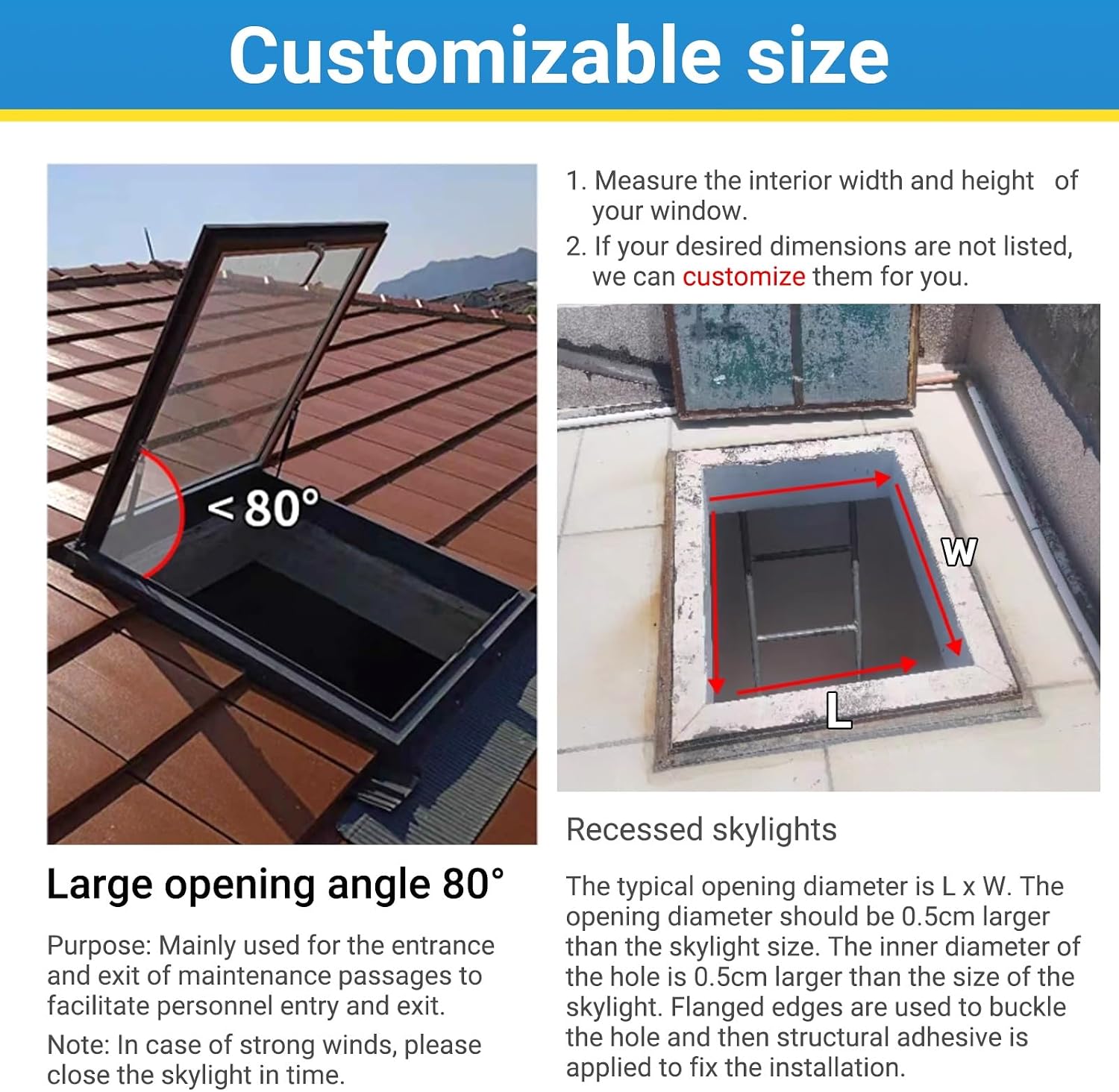 Skylights & Roof Windows,Customizable Skylight Roof Window,Sloped Flat Roof Lighting Well Window,Good