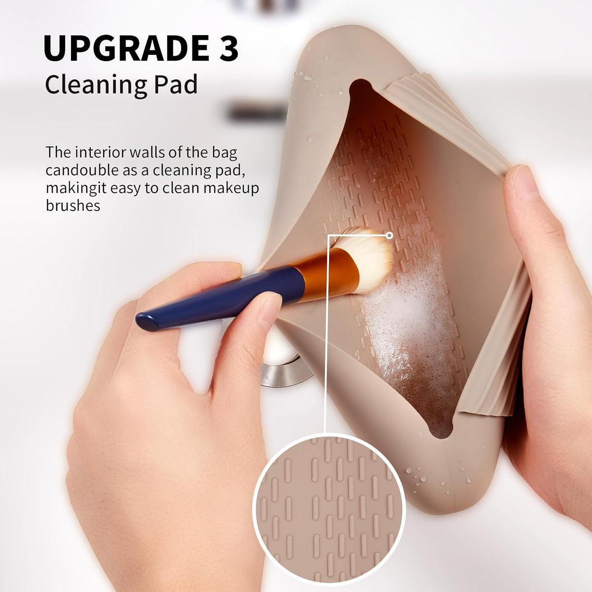 Soft Silicone Makeup Brush Holder Large Travel Portable Cosmetic Bag
