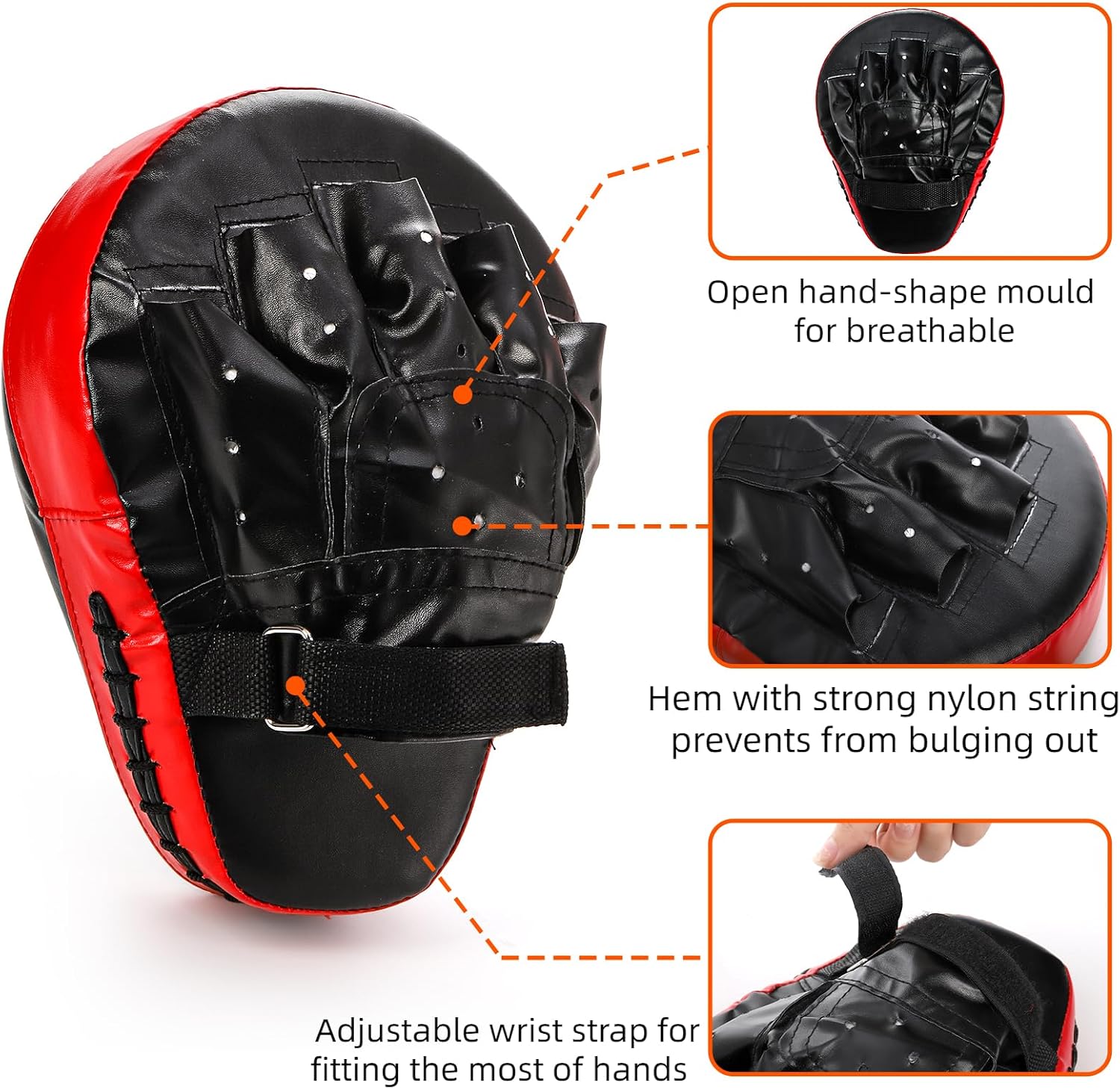 2-in-1 Punching Mitts and Kick Pack Set, Curved Focus Mitts and Taekwondo Kick Pad, Adjustable Strike Shield Arm Pad
