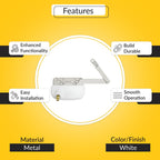 Left Hand Split Arm Casement Operator, Metal Material White Finish